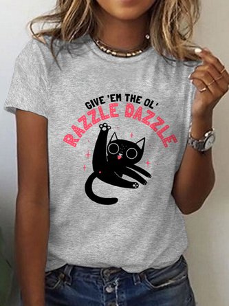 Cat Regular Fit Crew Neck The Ol' Razzle Dazzle T-Shirt