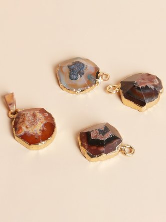Natural Crystal Raw Agate Vintage Pendant DIY Jewelry Necklace Accessories