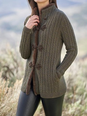 Shawl Collar Casual Regular Fit Sweater Coat