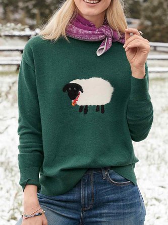 Ewe Crew Neck Yarn/Wool Yarn Sweater