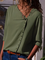 Shift Long Sleeve Casual Solid Buttoned Blouse
