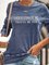 Blue Crew Neck Letters Printed Long Sleeve Sweatshirt