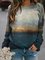 Scenery Printed Crew Neck Long Sleeve Casual Sweatshirt
