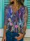 Vintage Abstract Cotton-Blend Long Sleeve Long Sleeve Tops