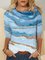 Print Long Sleeve Round Neck Casual Shirts & Blouses