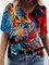 V-neck animal print Street trendsetters short sleeved T-shirt