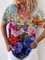 Flower Oil Painting Print T-shirt
