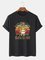 Crew Neck Animal Cotton-Blend Tee Shirts & Tops