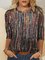 Multi-color Striped Long Sleeve Casual T-shirt