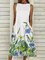 Elegant Floral Crew Neck Dresses
