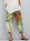 Floral Shift Printed Cotton-blend Casual All Season Yellow Pants