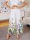 Butterfly Floral Printed Holiday Wide Leg Pants