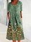 Plus Size Vintage Boho Short Sleeve Shift Floral Casual Dresses