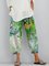 Floral Shift Printed Cotton-blend Casual All Season Green Pants