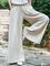 Solid Loose Cotton-Blend Linen Elastic Waist Wide Leg Pants