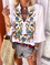 3/4 Sleeve Shift V Neck Shirts & Tops