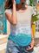 2021 Summer Leisure Vacation Beach Print T-shirt Casual Ombre/tie-Dye Short Sleeve Shirts & Tops