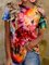 Tie-Dye Short Sleeve Casual Off Shoulder Shirts & Tops
