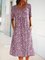 Floral Casual Short Sleeve Dresses