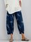 Navy Blue Printed Casual Pockets Shift Pants