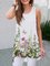 Floral Crew Neck Sleeveless A-Line Tunics