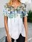 Floral Printed Cotton-Blend Casual Tunic Shirts & Tops