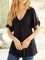 Cotton-Blend Casual Short Sleeve Tunic