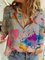 Casual Printed Shirt Collar Shirts & Tops