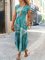 Summer Leisure Abstract Ocean Wave Gradient Color Short Sleeve Casual Dresses