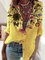 Sun Flower Print Shirt Long Sleeve Loose Holiday Shirts