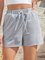 Gray Solid Color Pocket Casual Shorts