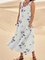 Crew Neck Printed Elastane Floral Dresses