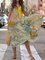 Graphic V Neck Map Printed Sleeveless Dresses