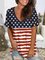 Floral-Print Short Sleeve Stripes Casual Shirts & Tops