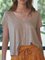 Solid U-Neck Short Sleeve Casual T-Shirts