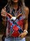 Flag Sleeveless Casual Shirts & Tops