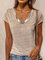 Plain Cotton-Blend Short Sleeve Shirts & Tops