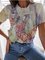 Short Sleeve Crew Neck Butterfly Shirts & Tops