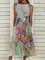 Printed Butterfly Sleeveless Dresses