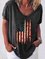 V Neck Flag Casual Shirts & Tops