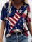 Short Sleeve Shift Cotton-Blend Flag Shirts & Tops