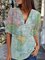 Map V Neck Half Sleeve Shift Shirts & Tops