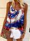 Crew Neck Flag Sleeveless Shift Vests