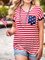 Floral-Print Crew Neck Short Sleeve Casual Shirts & Tops