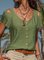 Cold Shoulder Button Up Shirt Cotton-Blend Short Sleeve Casual Shirts & Tops