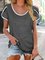 Plain Casual Color-Block Short Sleeve Shirts & Tops