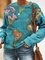 Long Sleeve Casual Crew Neck Map Sweatshirt