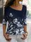 Women's Floral Theme Painting T shirt Floral Graphic Long Sleeve Print V Neck Basic Tops