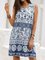 Printed V neck Casual Sleeveless Dresses