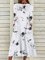 Floral Holiday A-Line Crew Neck Dresses